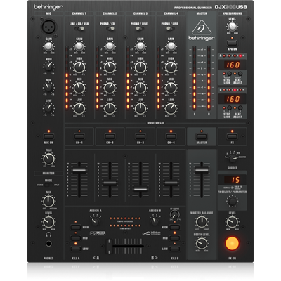 BEHRINGER DJX900USB-EU DJ mixer Professional 5-Channel DJ Mixer with INFINIUM 'Contact-Free' VCA Crossfader, Advanced Digital Effects and USB/Audio Interface 